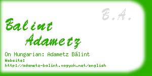 balint adametz business card